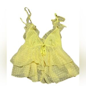 Yellow Coquette Top